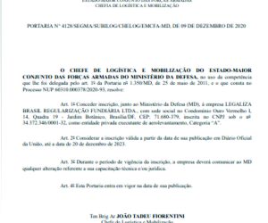 Portaria concede à Legaliza Brasil a inscrição como entidade privada executante de aerolevantamento